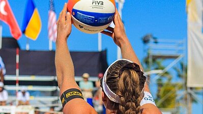 Depiction of volleyball